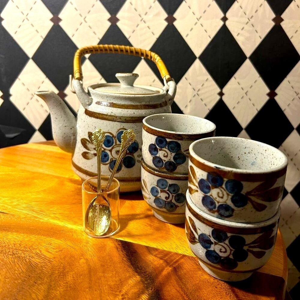 Otagiri Japanese Tea Set | Hand-Painted | Teapot + 4 Cups